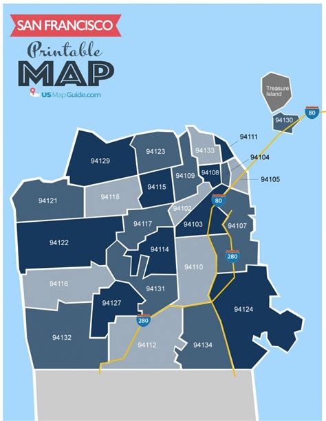 MAP San Francisco Zip Code Map